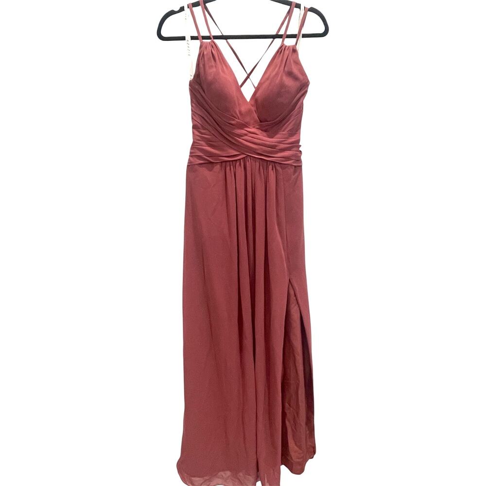 Azazie Farren Chiffon Bridesmaid Dress - Dessert Rose- Size A6
